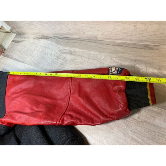 NBA ATLANTA HAWKS Hardwood Classics Wool Leather Jacket G-III Gray Red Men’s XXL - Picture 13 of 16